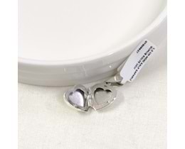 1,5 CM MİNİ KALP KAPAKLI GÜMÜŞ KOLYE UCU