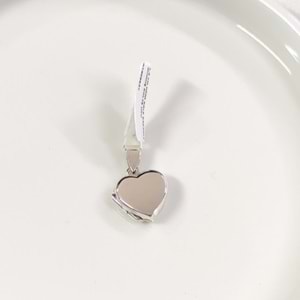 1,5 CM MİNİ KALP KAPAKLI GÜMÜŞ KOLYE UCU