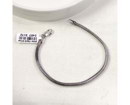 3,10 MM BORU YILAN ZİNCİR GÜMÜŞ ERKEK BİLEKLİK 19 CM