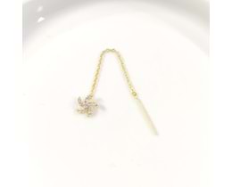 ZİNCİRLİ DENİZ YILDIZI JAPON TEK GÜMÜŞ KÜPE