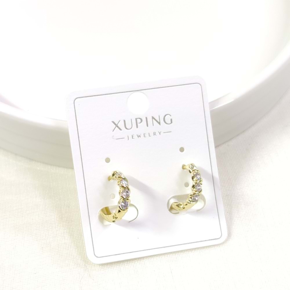 10 MM TAŞLI BURGU HALKA XUPING KÜPE GOLD