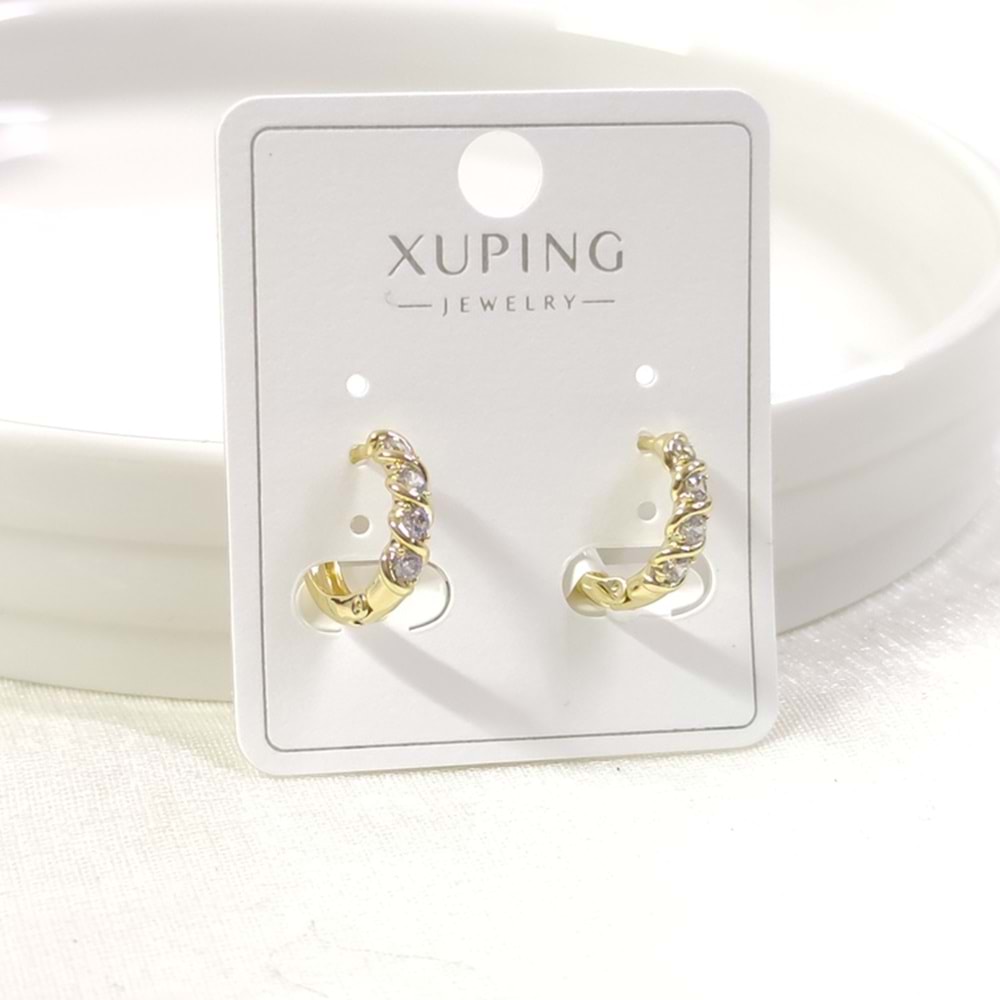 10 MM TAŞLI BURGU HALKA XUPING KÜPE GOLD