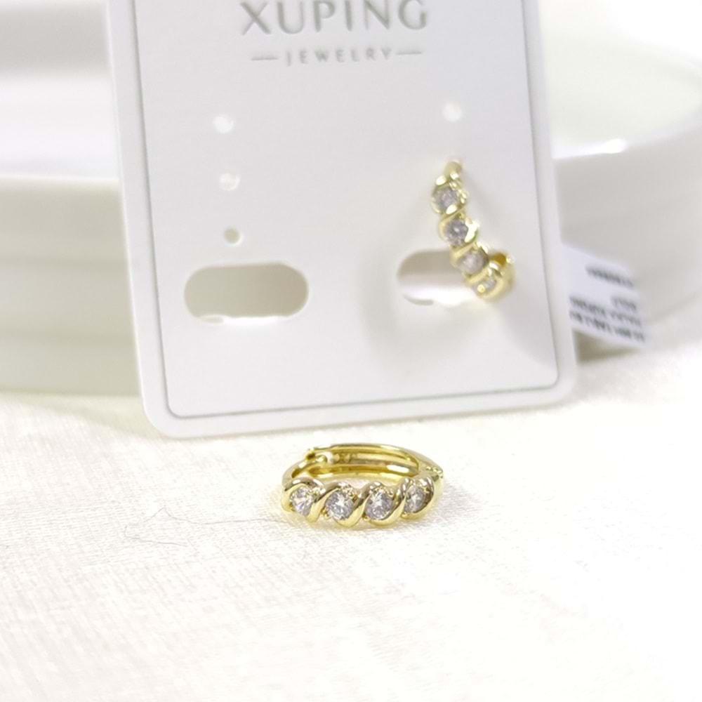 10 MM TAŞLI BURGU HALKA XUPING KÜPE GOLD