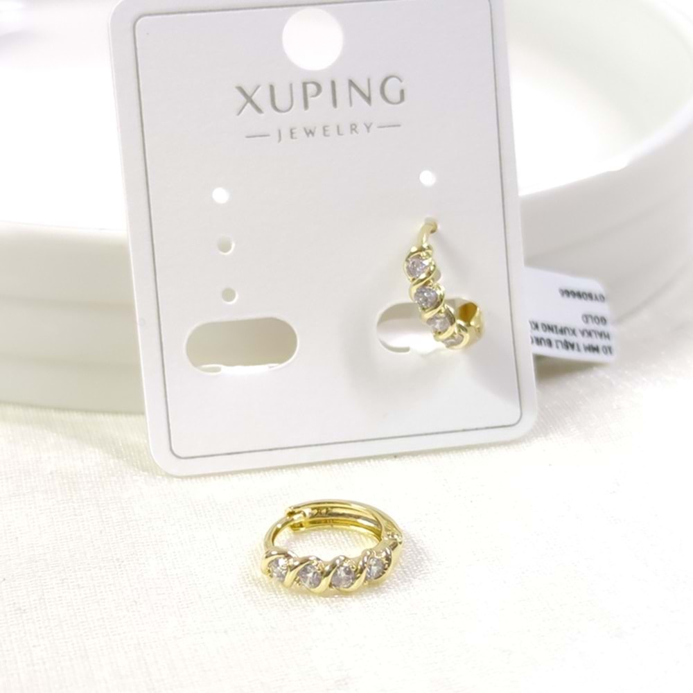 10 MM TAŞLI BURGU HALKA XUPING KÜPE GOLD