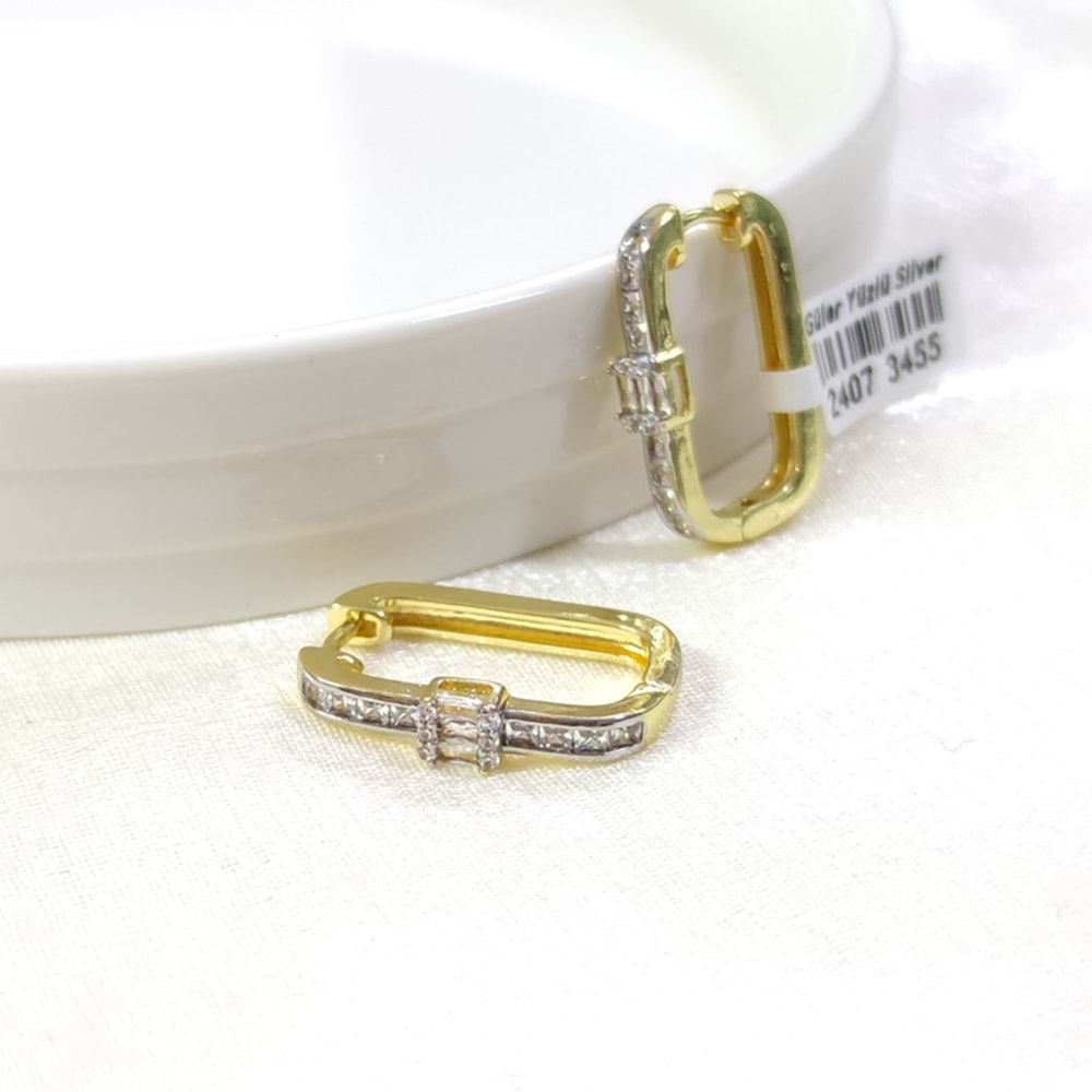 ÇELİK 20X10 DÖRTGEN HALKA KÜPE GOLD