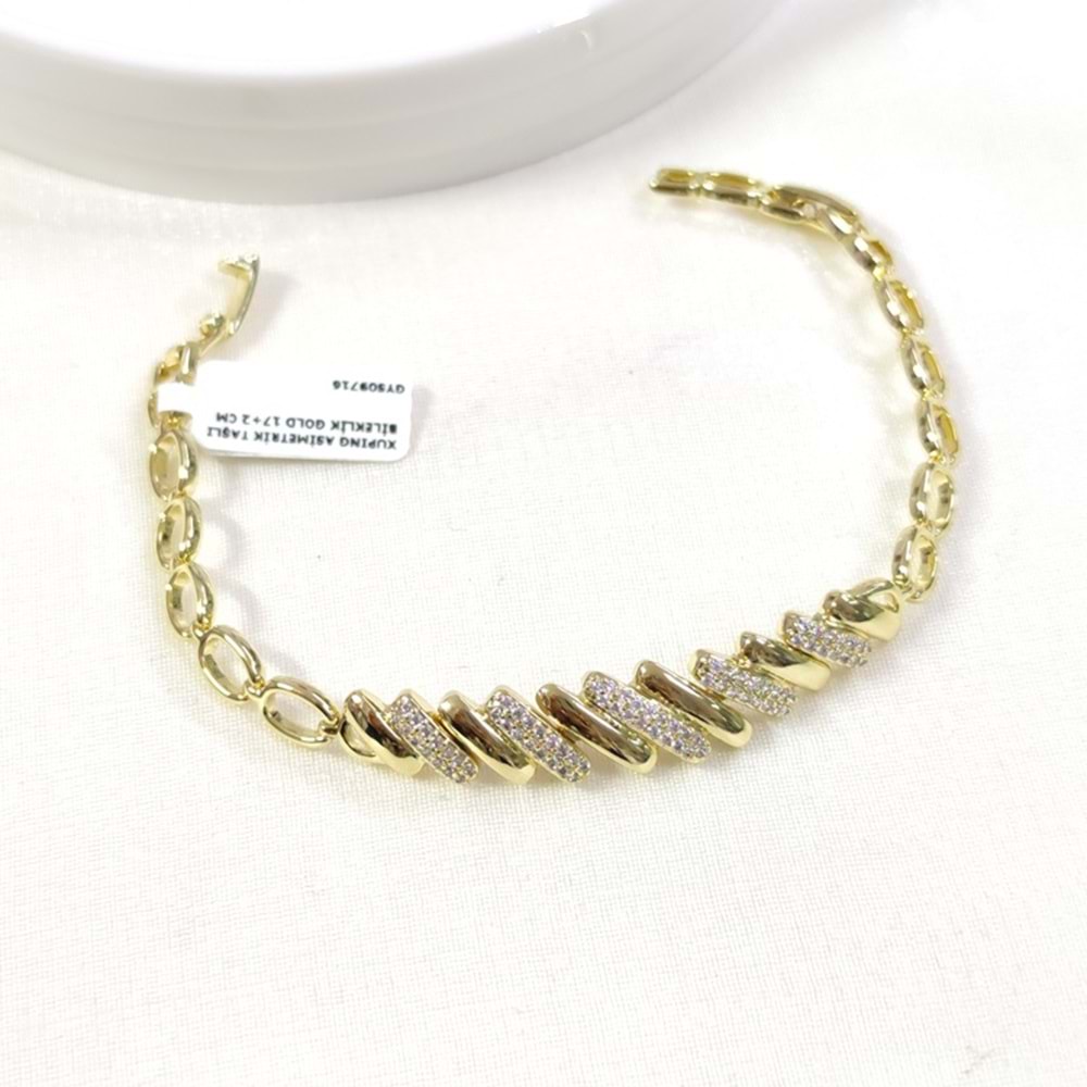 XUPING ASİMETRİK TAŞLI BİLEKLİK GOLD 17+2 CM