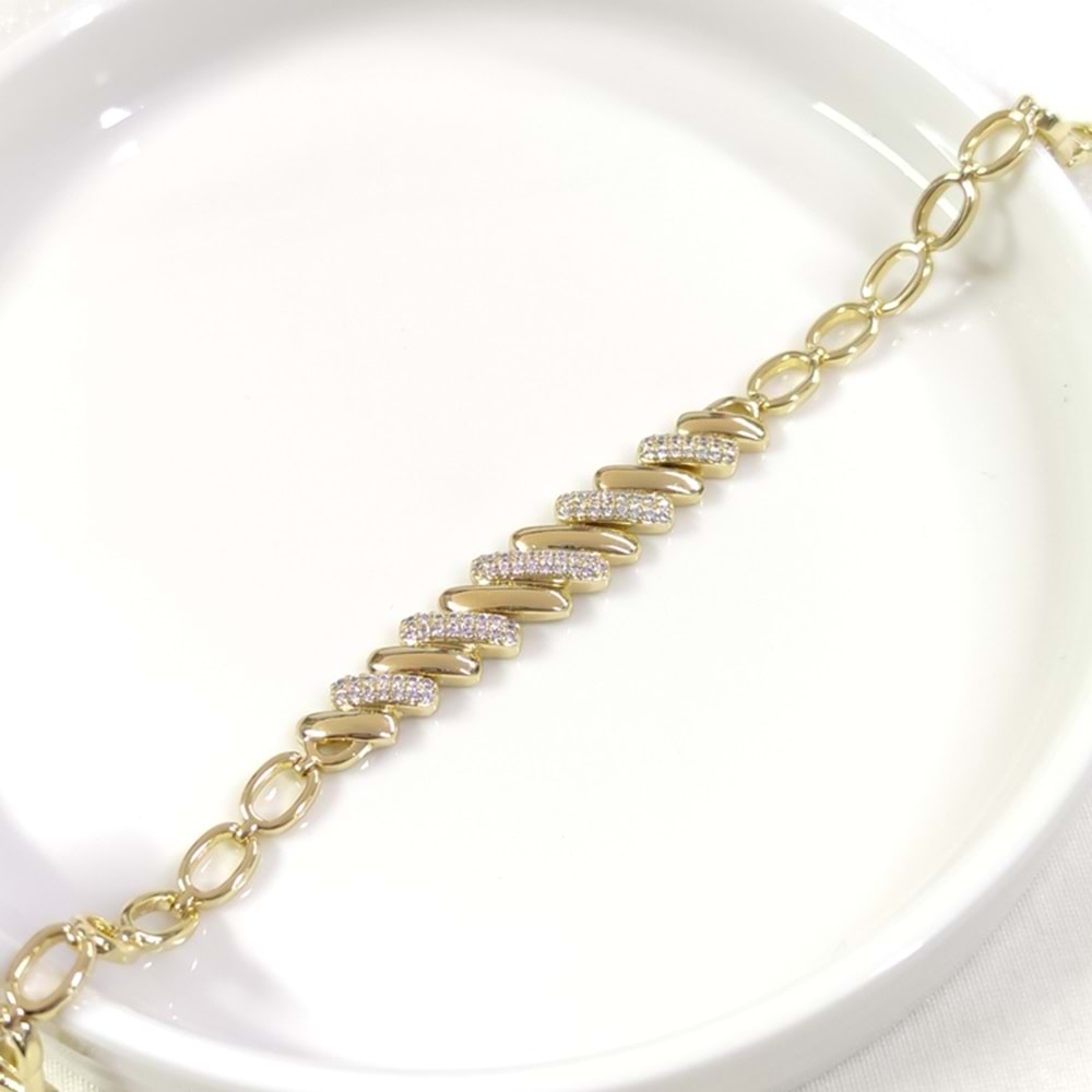 XUPING ASİMETRİK TAŞLI BİLEKLİK GOLD 17+2 CM