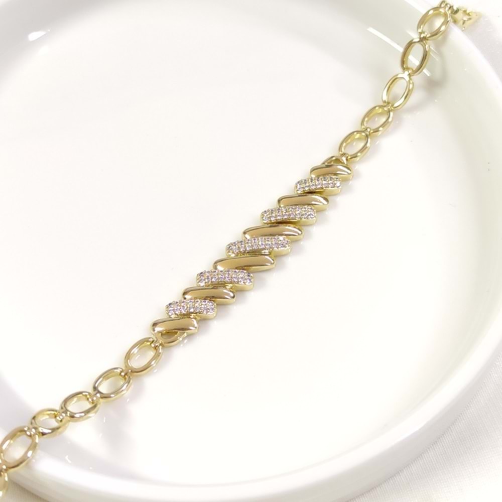 XUPING ASİMETRİK TAŞLI BİLEKLİK GOLD 17+2 CM