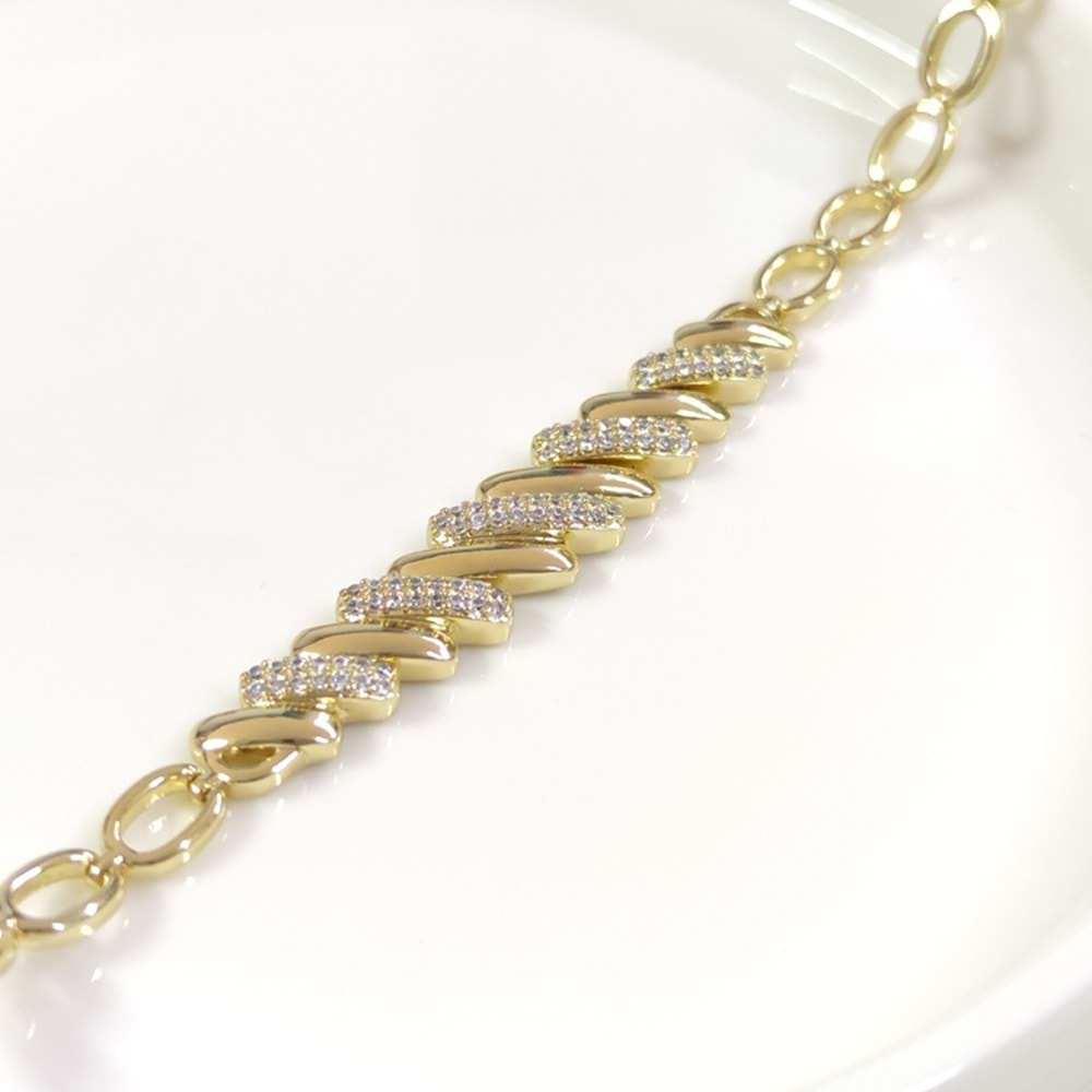 XUPING ASİMETRİK TAŞLI BİLEKLİK GOLD 17+2 CM