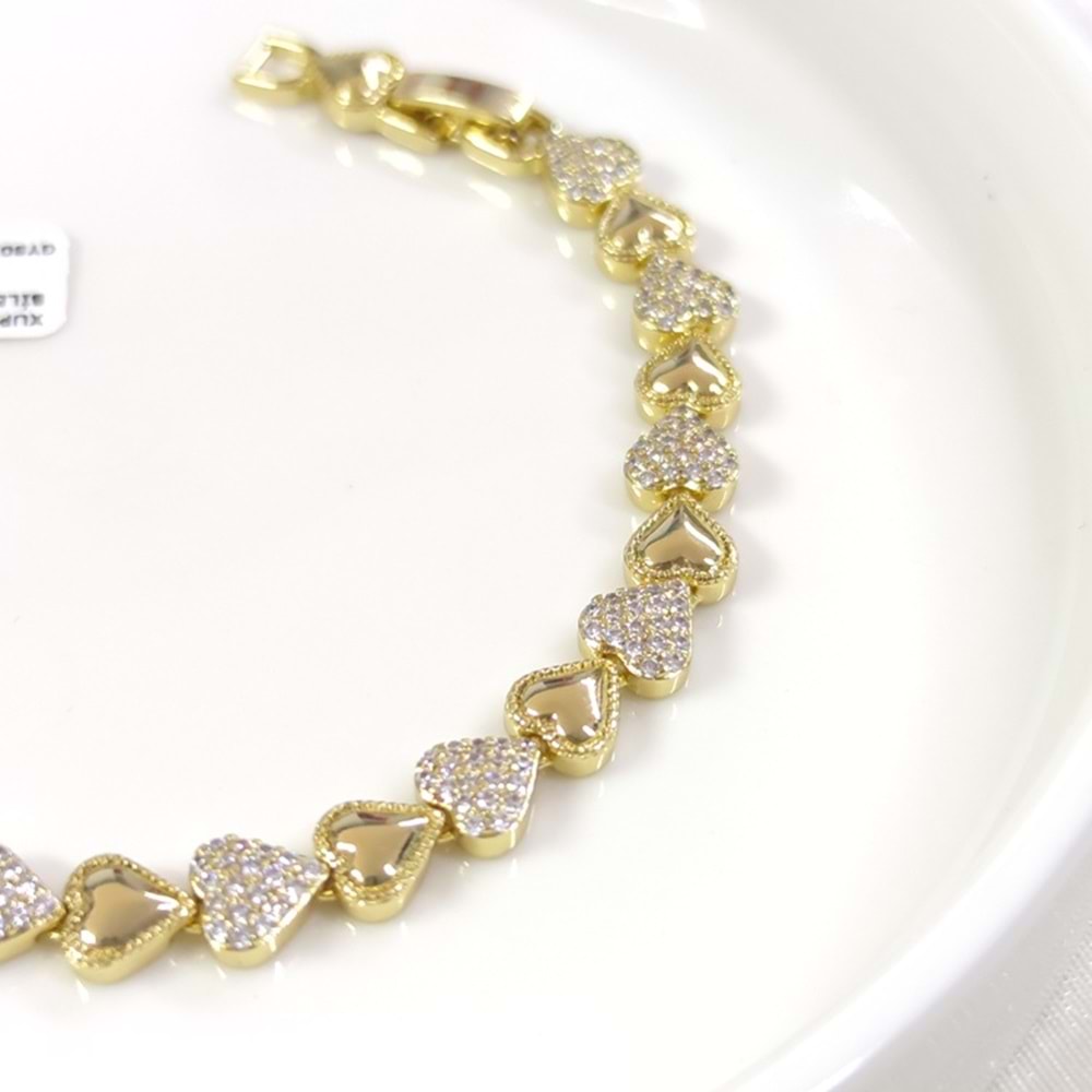 XUPING KALP TAŞLI BİLEKLİK GOLD 17+2 CM