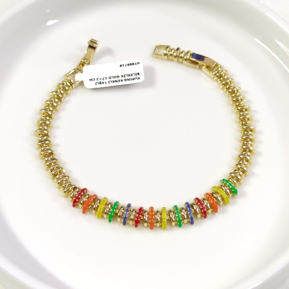 XUPING RENKLİ TAŞLI BİLEKLİK GOLD 17+2 CM
