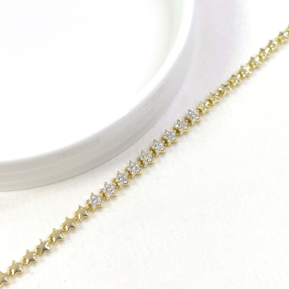 XUPING SÜZME YILDIZ BİLEKLİK GOLD 17+2 CM