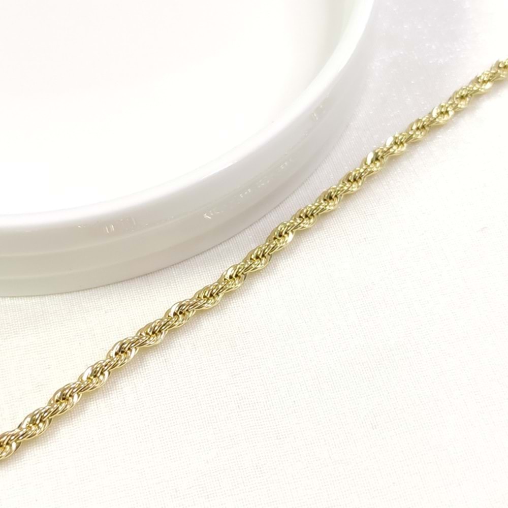XUPING 4 MM BURGU HALAT BİLEKLİK GOLD 19 CM
