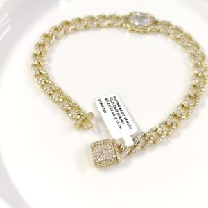 XUPING BAGET VE KUTU KİLİT İNCE GURMET BİLEKLİK GOLD 19 CM