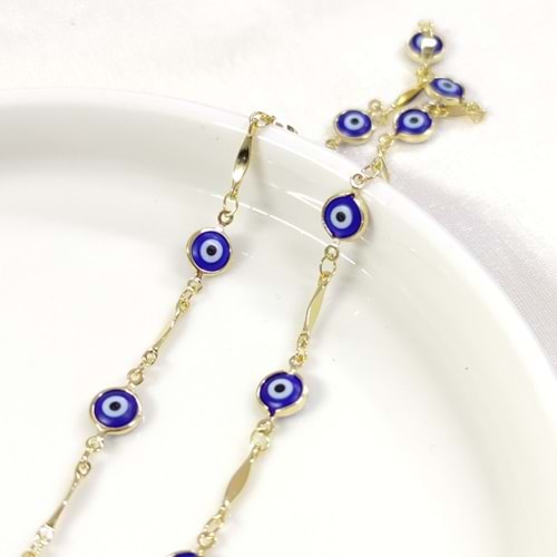 XUPING NAZAR BONCUKLU ZİNCİR 45+6 CM KOLYE GOLD