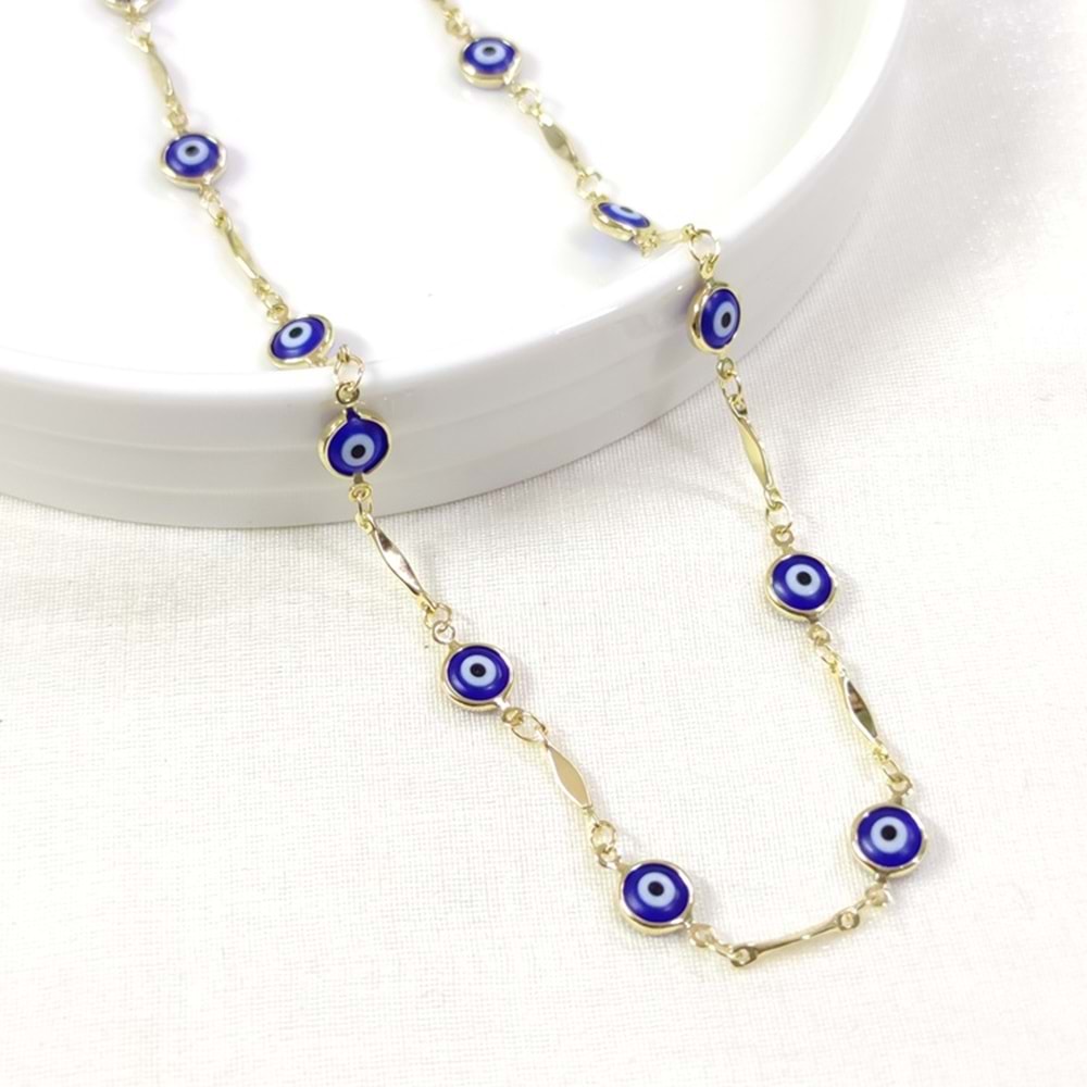 XUPING NAZAR BONCUKLU ZİNCİR 45+6 CM KOLYE GOLD