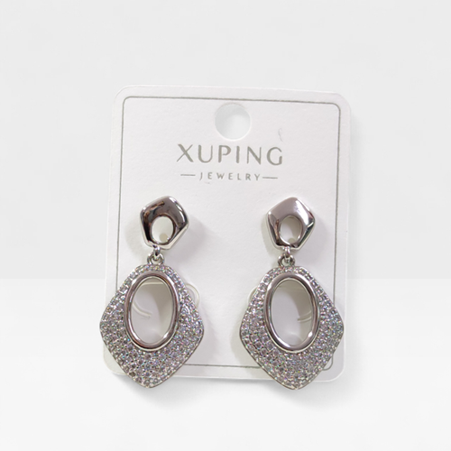 XUPING 3 CM SALLANTILI ÇİVİ KÜPE BEYAZ