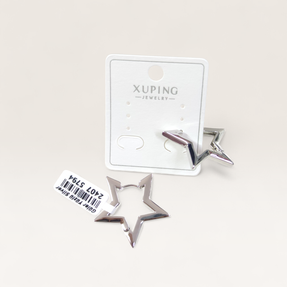 XUPING 15 MM YILDIZ HALKA KÜPE BEYAZ
