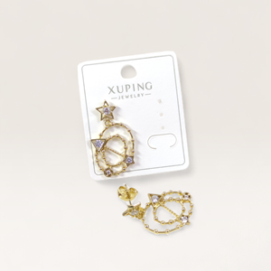 XUPING 3 CM SALLANTILI YILDIZ ÇİVİ KÜPE GOLD