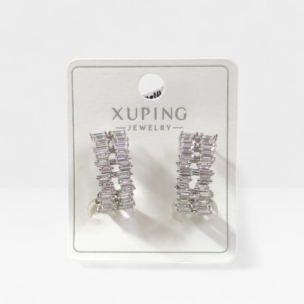 XUPING 15 MM BAGET HALKA KÜPE BEYAZ