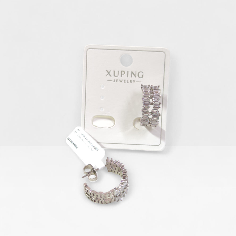 XUPING 15 MM BAGET HALKA KÜPE BEYAZ