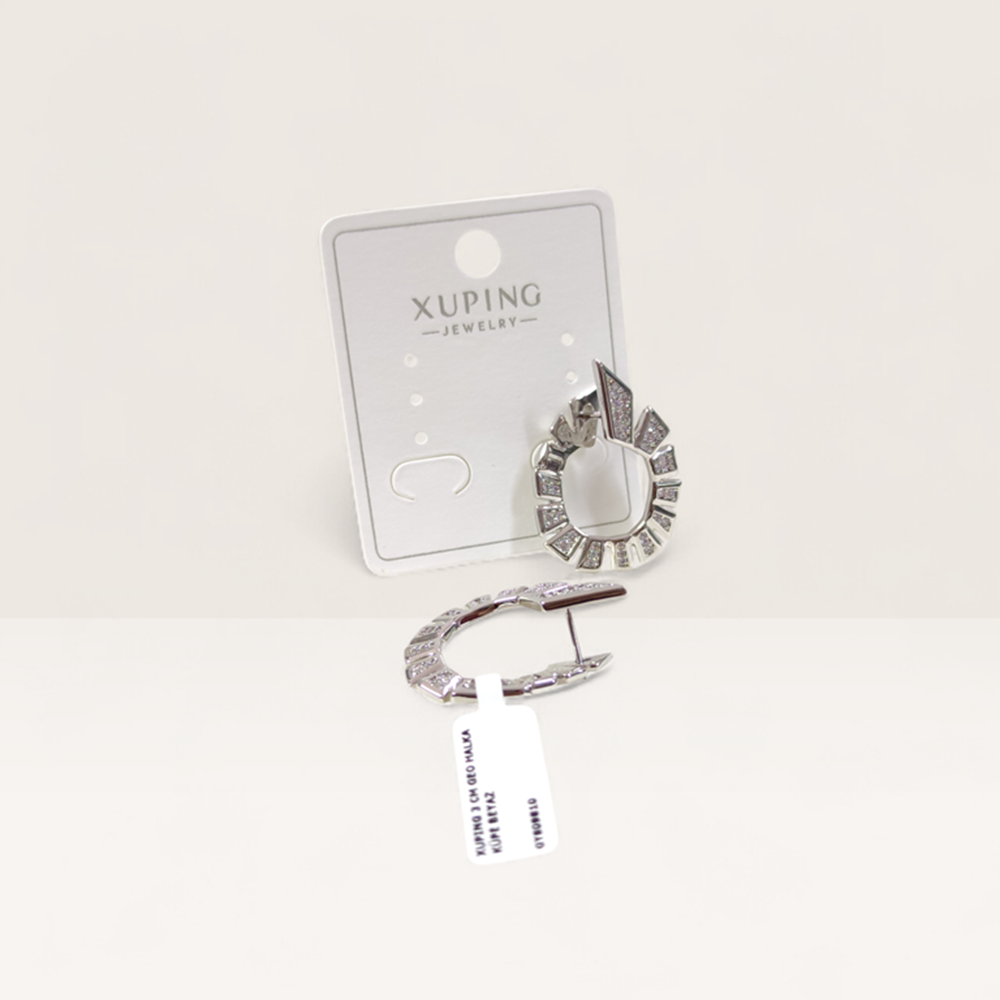 XUPING 3 CM GEO HALKA KÜPE BEYAZ