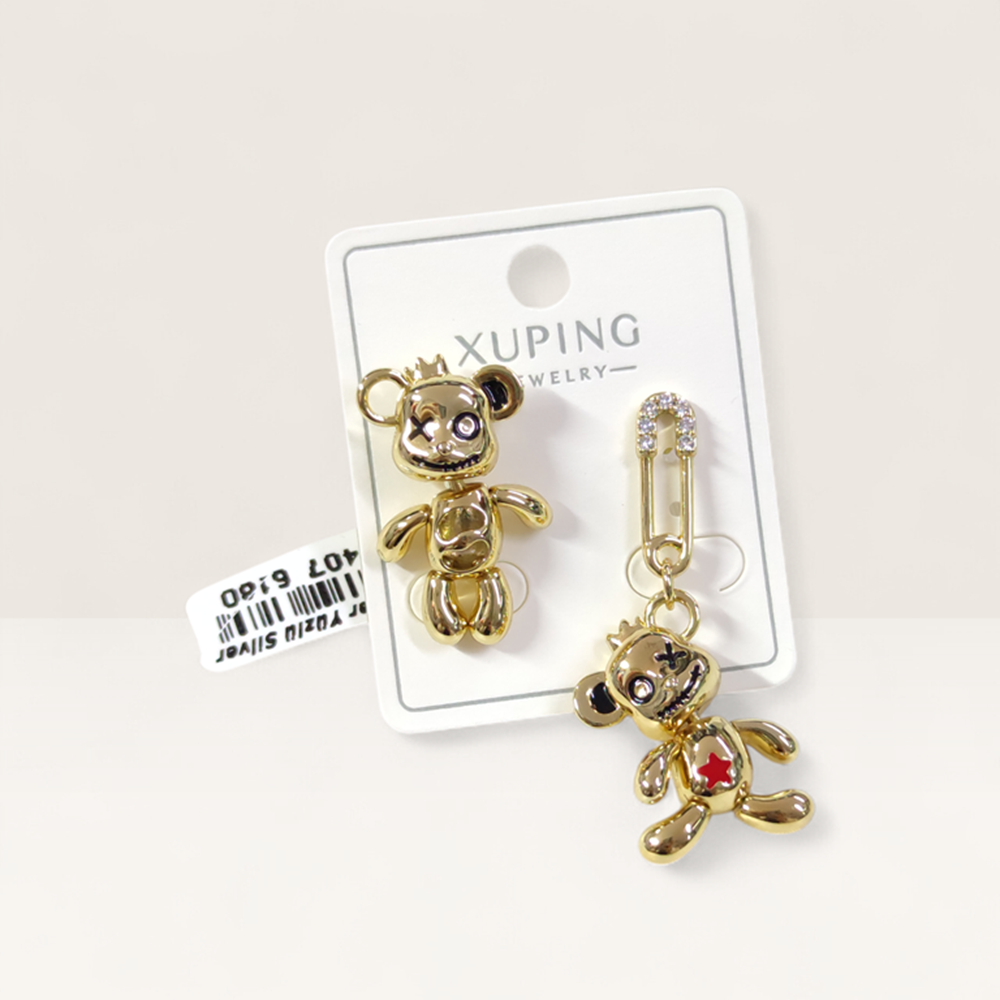 XUPING 27 MM BAD BEAR ÇİVİ KÜPE GOLD