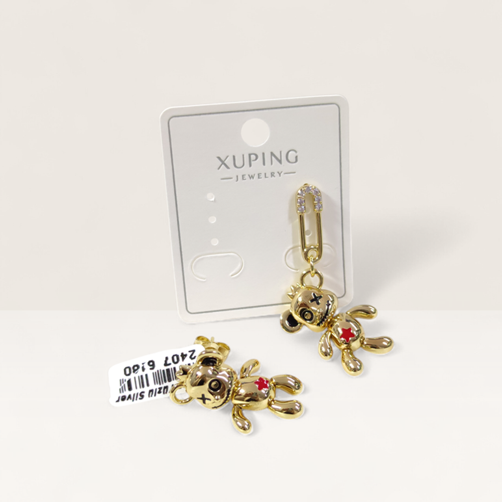 XUPING 27 MM BAD BEAR ÇİVİ KÜPE GOLD