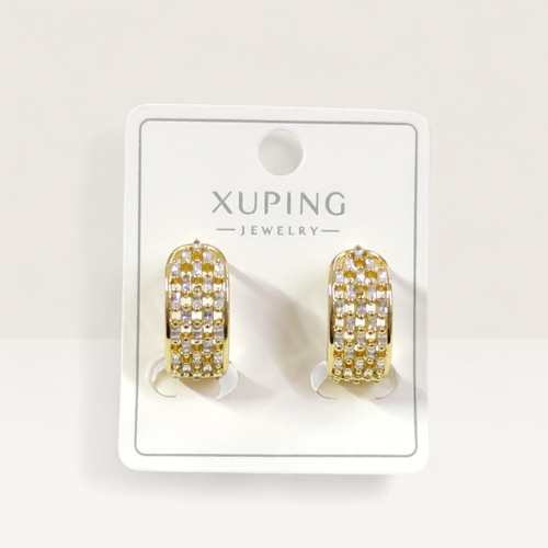 XUPING 15 MM BAGET TAŞLI HALKA KÜPE GOLD