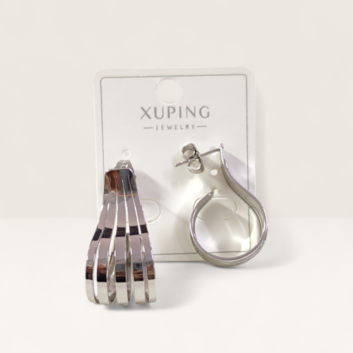 XUPING 3 CM BUKLE ÇİVİ KÜPE BEYAZ