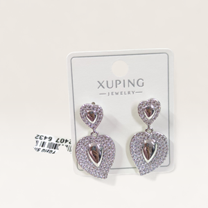 XUPING 30 MM SALLANTILI KALP ÇİVİ KÜPE - BEYAZ