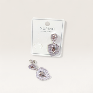XUPING 30 MM SALLANTILI KALP ÇİVİ KÜPE - BEYAZ