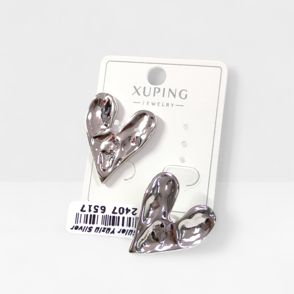 XUPING 23 MM DÖVME KALP ÇİVİ KÜPE BEYAZ