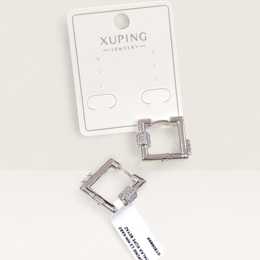 XUPING 12 MM KARE HALKA KÜPE BEYAZ