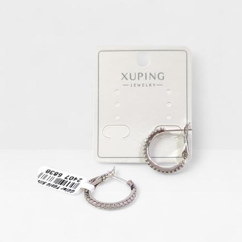 XUPING 14 MM TAŞLI HALKA KÜPE BEYAZ