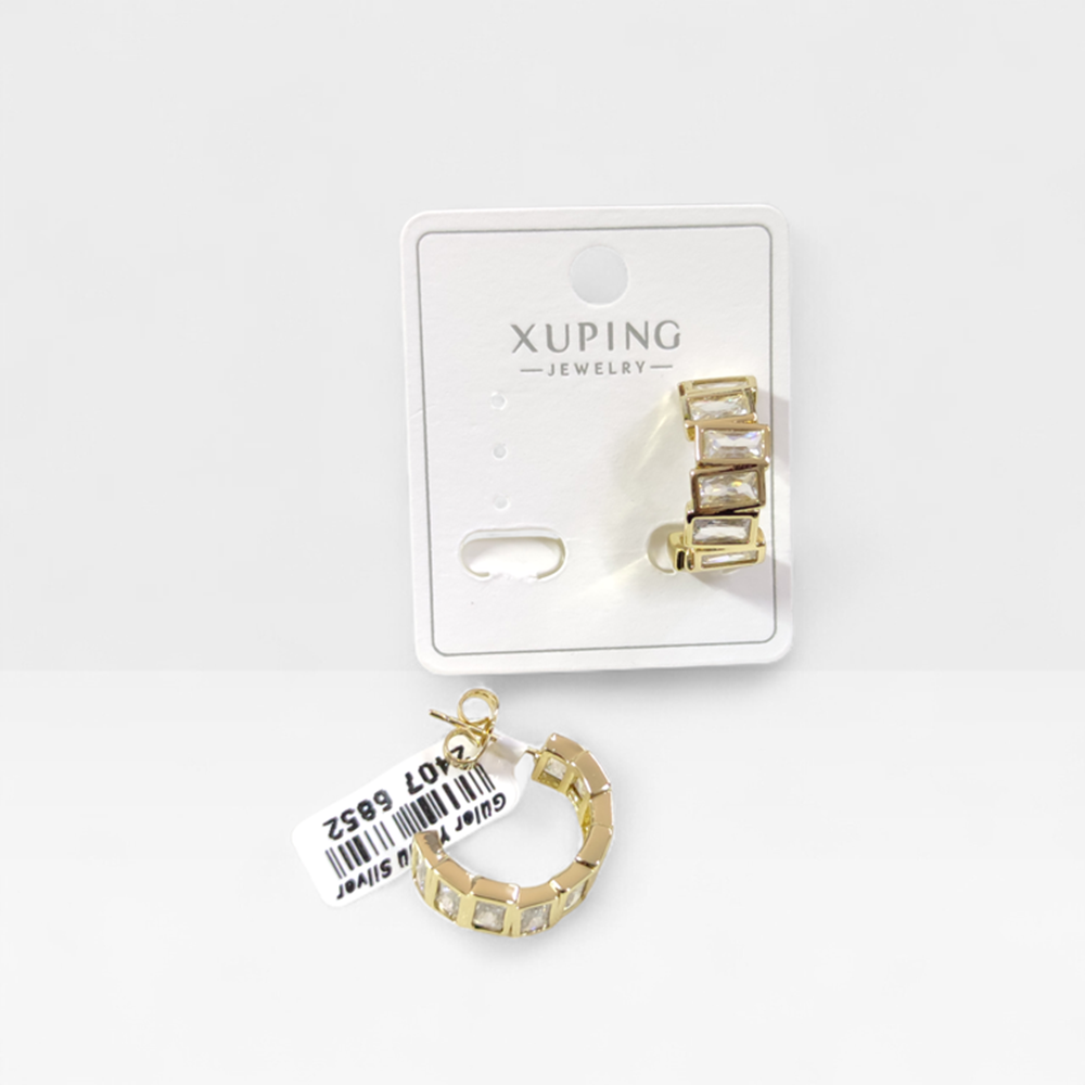 XUPING 17 MM BAGET TAŞLI ÇİVİ KÜPE GOLD