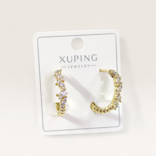 XUPING 17 MM TAŞLI HALKA KÜPE GOLD