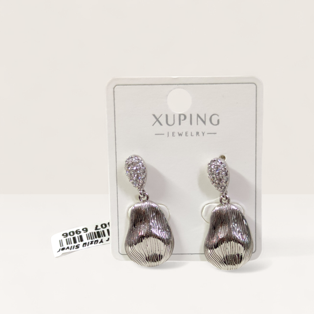 XUPING 3 CM SALLANTILI ÇİVİ KÜPE BEYAZ