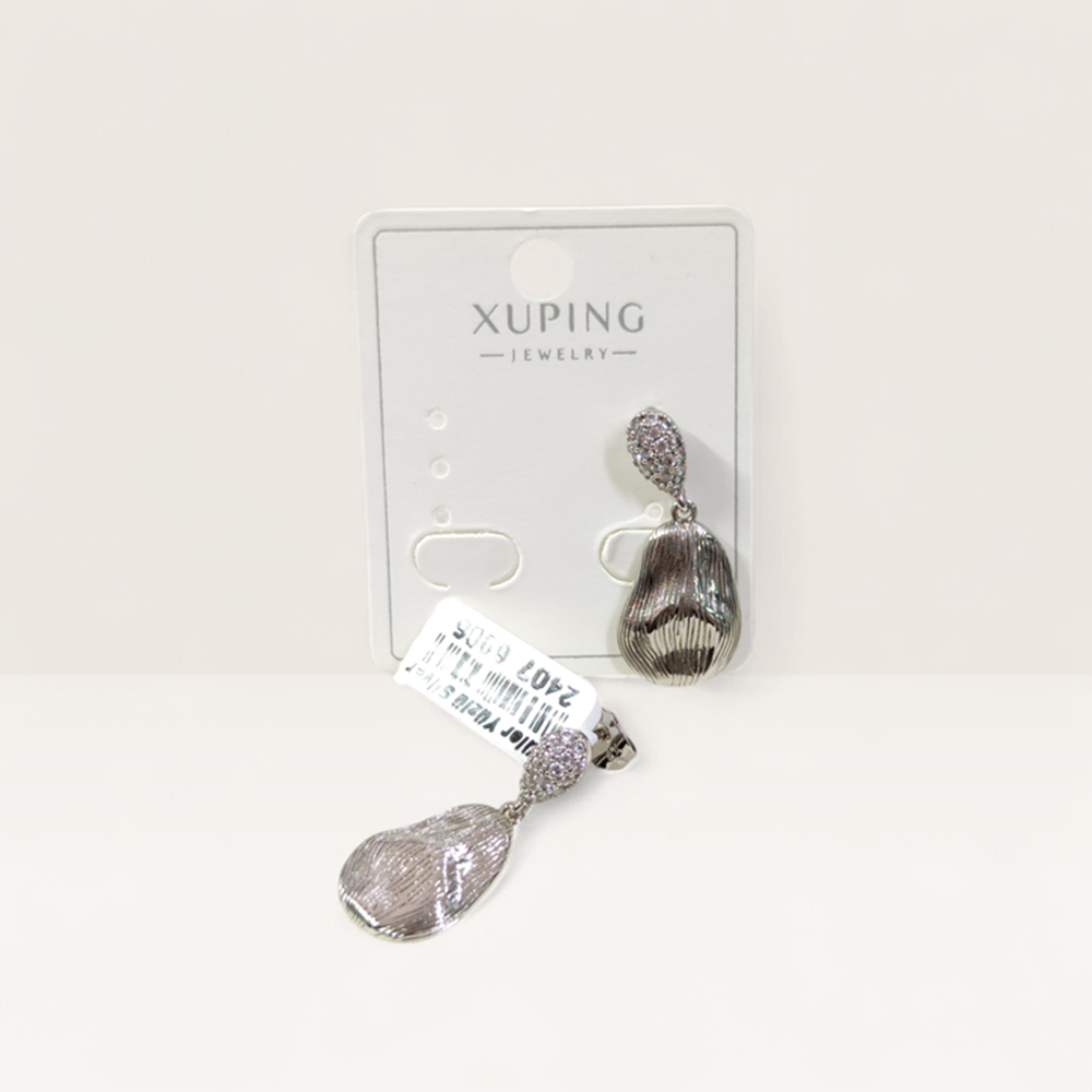 XUPING 3 CM SALLANTILI ÇİVİ KÜPE BEYAZ