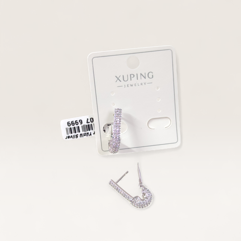 XUPING 2 CM FİRKETE HALKA KÜPE BEYAZ