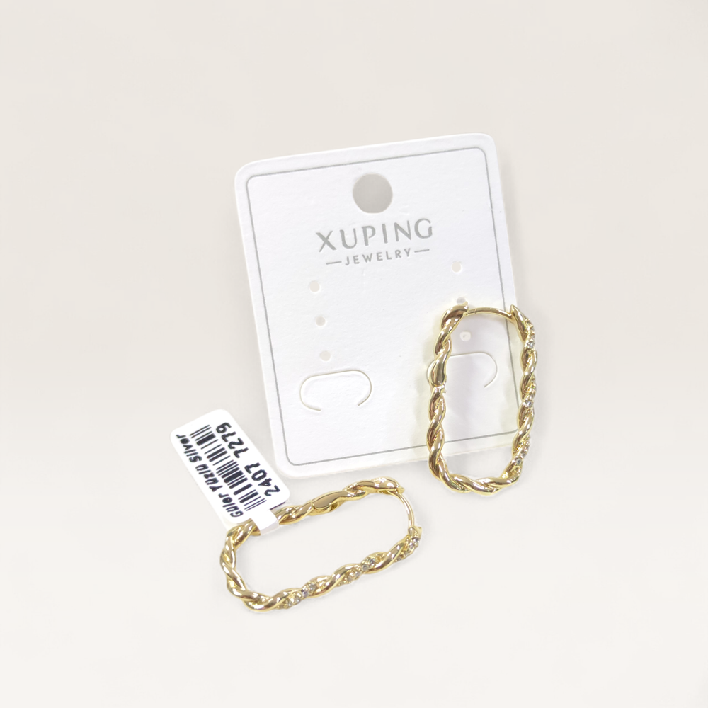 XUPING 25X10 MM BURGU OVAL HALKA KÜPE GOLD