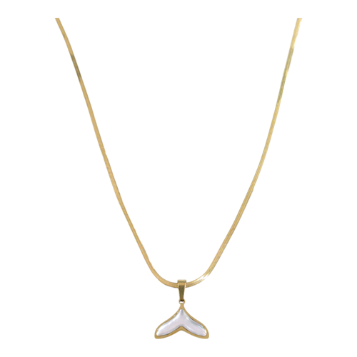 ÇELİK SEDEF KUYRUK KOLYE GOLD 40+5 CM