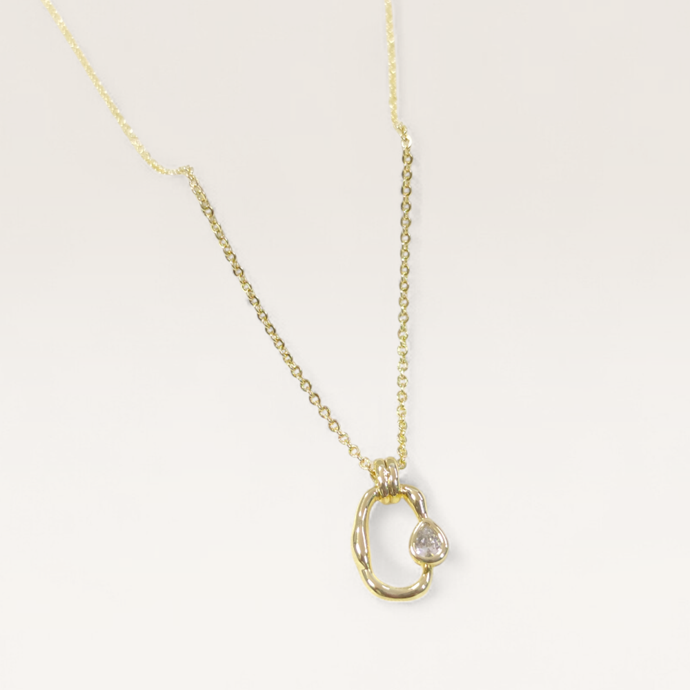 XUPING 12 MM ASİMETRİK DAMLA DETAY KOLYE 45 CM GOLD