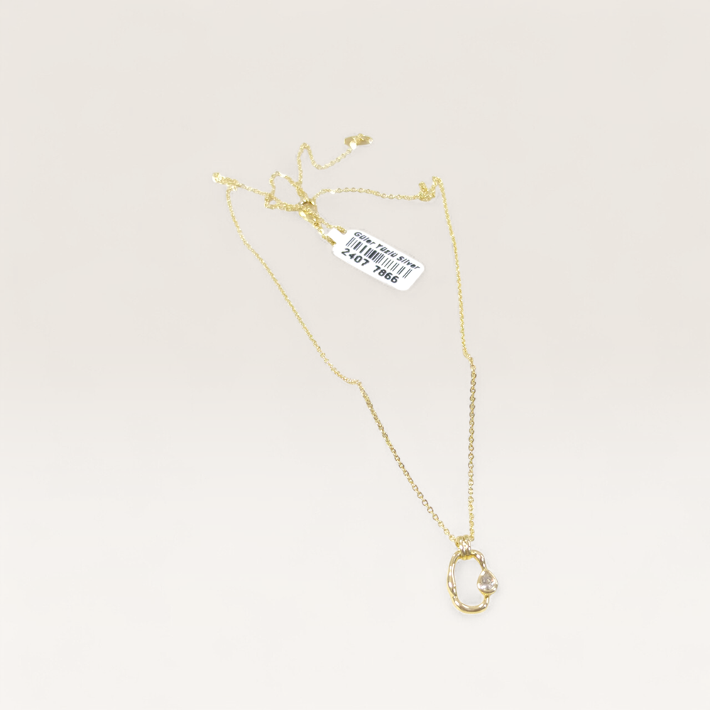 XUPING 12 MM ASİMETRİK DAMLA DETAY KOLYE 45 CM GOLD