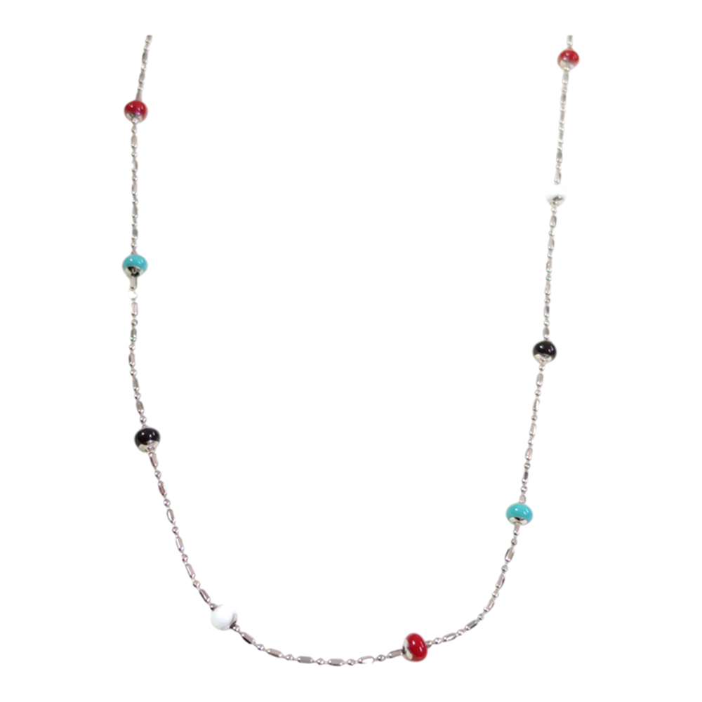 XUPING MİNELİ RENKLİ ZİNCİR KOLYE 45 CM BEYAZ