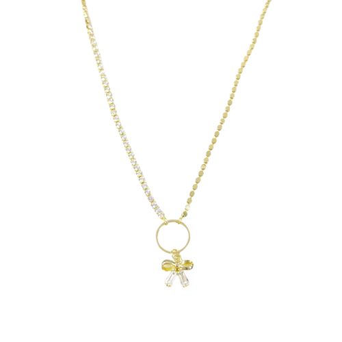 ÇELİK FİYONK SU YOLU DETAYLI KOLYE 40+5 CM GOLD