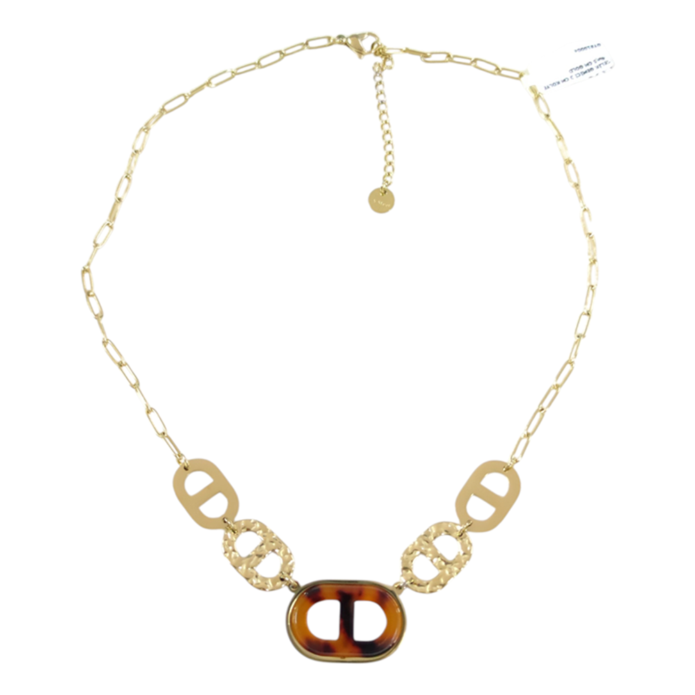 ÇELİK GEMİCİ 3 CM KOLYE 40+5 CM GOLD