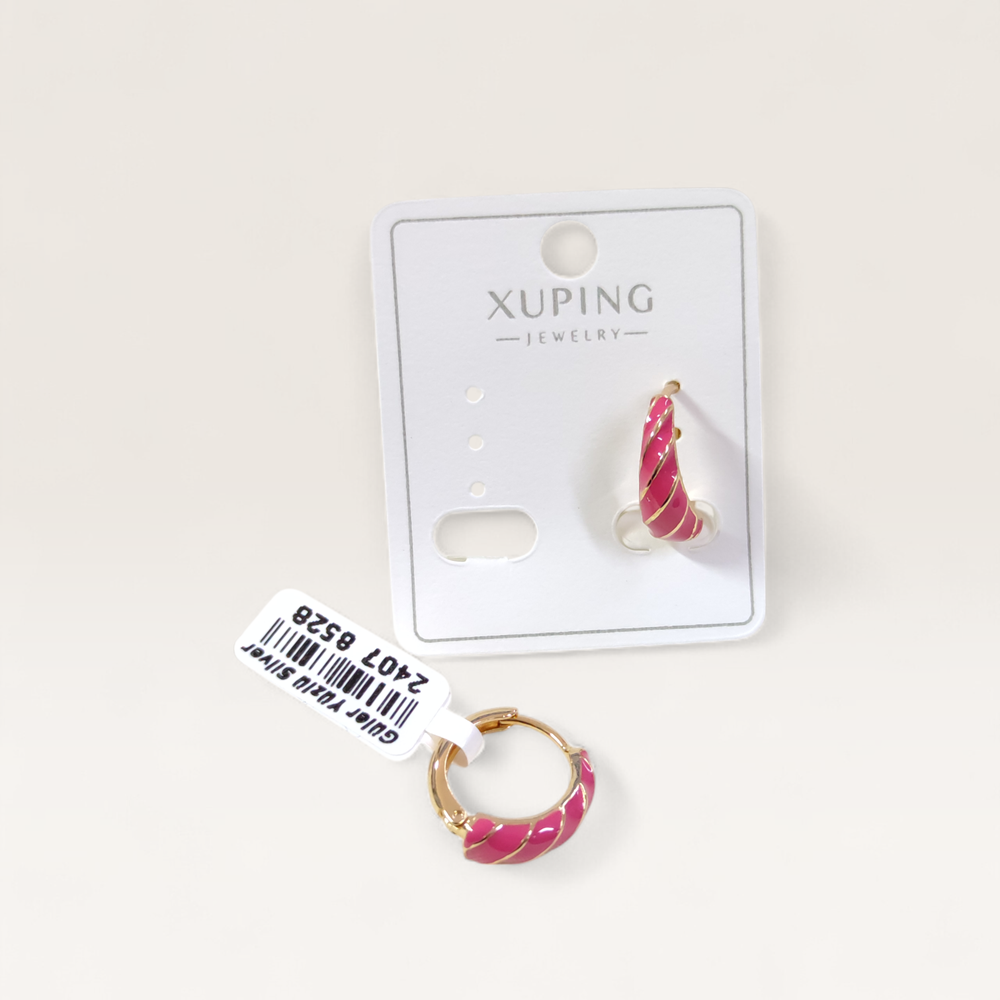 XUPING 12 MM PEMBE MİNELİ HALKA KÜPE ROSE