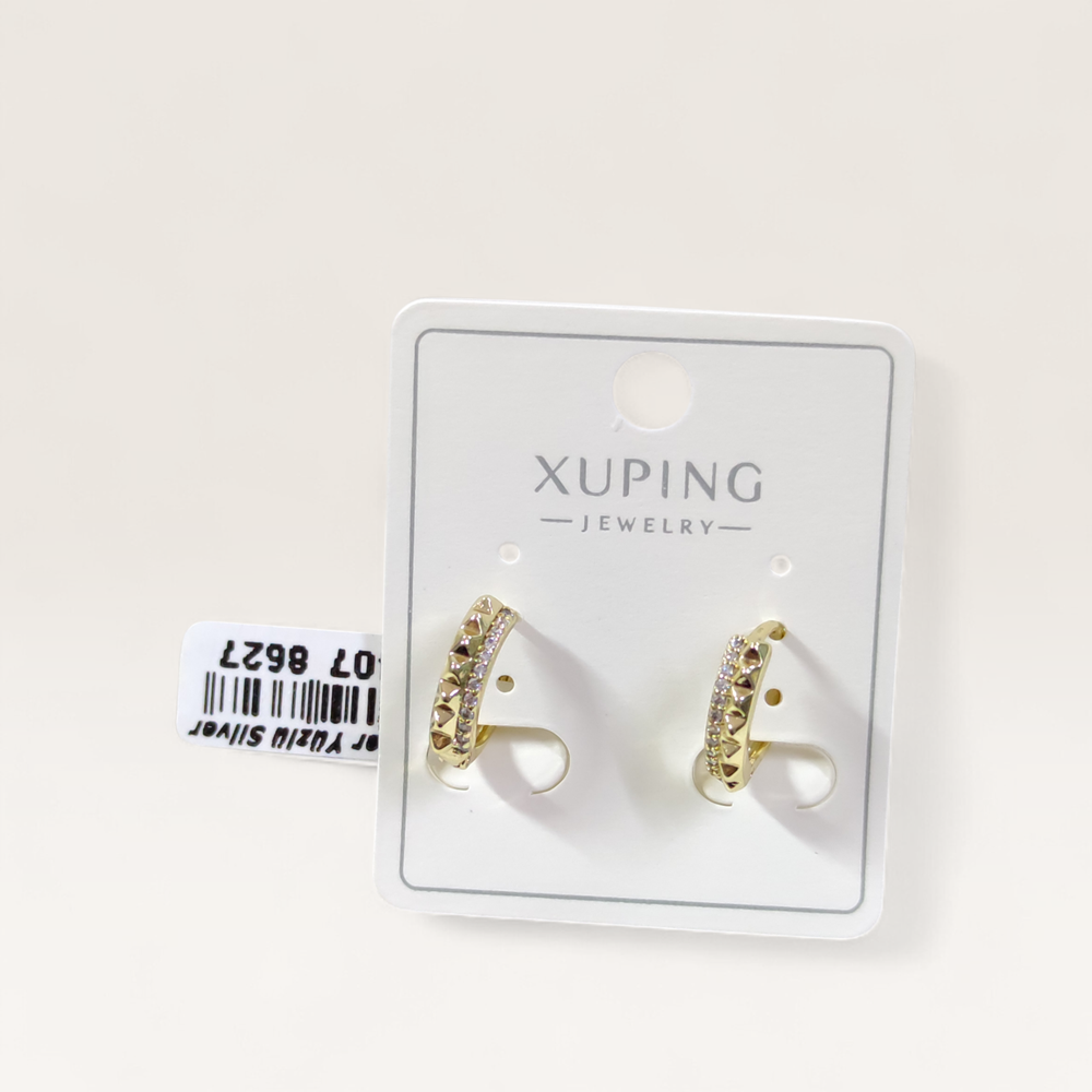 XUPING 10 MM TIRTIKLI HALKA KÜPE GOLD