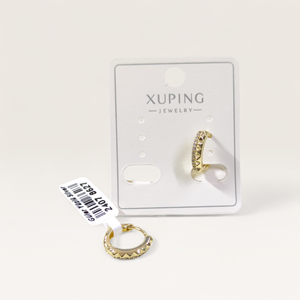 XUPING 10 MM TIRTIKLI HALKA KÜPE GOLD